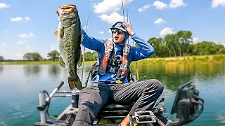 Kayak Fishing A PRIVATE Lake For GIANT BASS! (Uncut Fishing Footage)