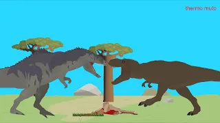 Tyrannosaurus Rex (Trex) vs Giganotosaurus prologue. Jurassic world, stick nodes pro animation.