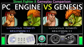 Street Fighter II (PC Engine vs Sega Genesis) Gameplay Comparison