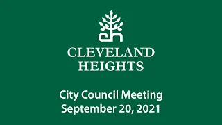 Cleveland Heights City Council September 20, 2021