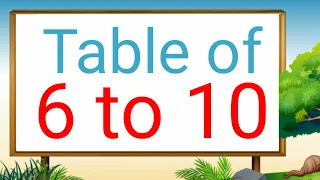 Table of 6 to 10, Learn Multiplication Table of Six to Ten, 6 to 10 Times Tables, 6 se 10 ka Table