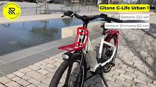 VTC électrique Gitane G-Life Urban 1 blanc et rouge, Shimano, Enviolo, 522wh