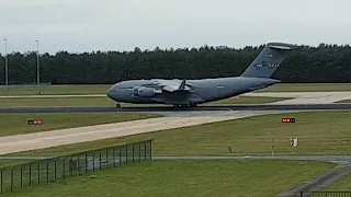 C-17 Boeing take-off at Eindhoven airport