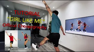 TUTORIAL with MIRROR "Girl Like Me" (Official Choreography) @Shakira @BlackEyedPeasVEVO  #GirlLikeMe