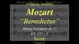 Mozart - Missa Solemnis in C major - KV 337 - 5 Benedictus - Score