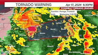 WATCH LIVE: Tornado warning issued for Portage, Trumbull counties