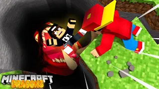 Minecraft DRAGONS - JACK FALLS INTO A DEATHGRIPPER PIT....