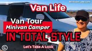 Solo Female Minivan Camper Tour.  Travel In STYLE. She ❤️ GADGETS Too!