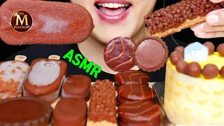 ASMR MAGNUM CHOCOLATE ICE CREAM, TART, CHOCOLATE CAKE MUKBANG 매그넘 초콜릿 아이스크림, 초콜릿 디저트 먹방 EATING SOUND