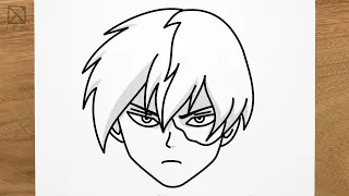 How to draw SHOTO TODOROKI (Boku no Hero Academia) step by step, EASY