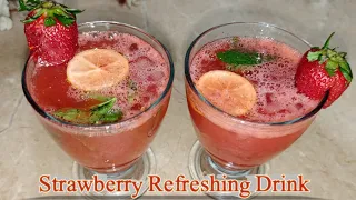 Strawberry Refreshing Drink recipe | Iftar drink | strawberry juice | Quick & healthy juice