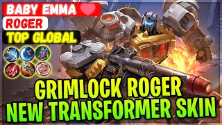 Grimlock Roger, New Transformer Skin Gameplay [ Top Global Roger ] Baby Emma ❤️ - Mobile Legends