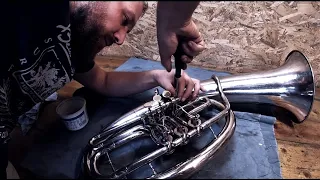 Restoration rarity brass instrument Baritone from the junkyard Part 2-2  Велика реставрація  Баритон