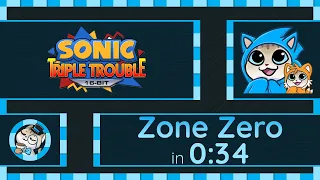 Sonic Triple Trouble 16-Bit | Sonic & Tails | Zone Zero Speedrun in 0:34 [WR]