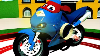 The MOTOR BIKE TRUCK - Carl the Super Truck in Car City | Motorbike Cartoons for Children