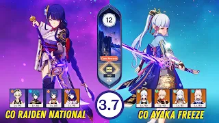 Spiral Abyss 3.7 - C0 Ayaka Freeze & C0 Raiden National Genshin Impact