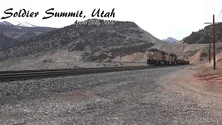 Soldier Summit, Utah trains in 4K: 4-18-2018 / UP #7371