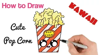 How to Draw Funny Popcorn Cute and Easy