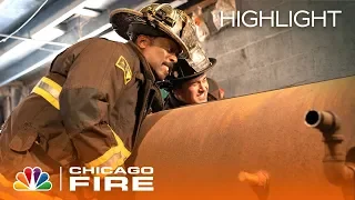 Severide, Casey and Boden Lift an Oil Tank Off a Father of Two - Chicago Fire