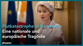 Ursula von der Leyen zur Flutkatastrophe in Slowenien am 09.08.23