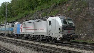 Railpool double heading freight tank train, Locomotives: Vectron 105-4 & Asea Rb1, Lokve 4.5.2024