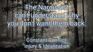 The #narcissist is in constant conflict: They can't understand why you don't want them back.