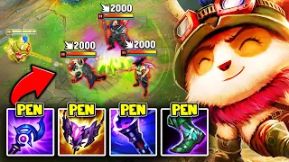 Teemo but I have the most Magic Pen possible and my shrooms do true damage