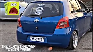 One of the craziest  Toyota Yaris in South Africa!!!🤐😯(flames , revs, stance, burnouts & much more)