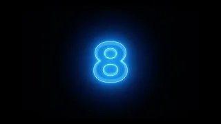 Blue Neon Countdown 10 Seconds 4K Stock Footage