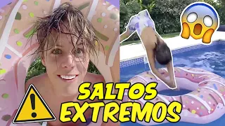 SALTOS EXTREMOS A LA PISCINA CON MI HERMANA!!