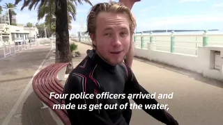 French police chase off lockdown surfers