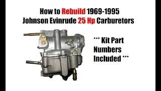 25 Hp Johnson Evinrude Carburetor Rebuild