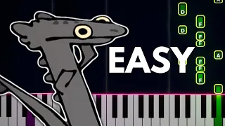 Toothless Dancing Meme - EASY Piano Tutorial