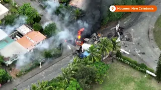 Drone footage shows clashes, fires burning in New Caledonia | REUTERS