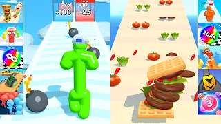 ✅ Satisfying Mobile Video Games - Sandwich Runner vs Tall Man Run - funny gameplay