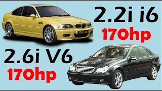 Bmw 320i vs Merc C240 (E46 2.2i vs W203 2.6i ) Acceleration test