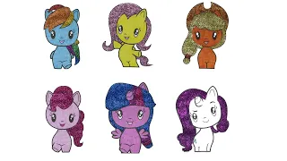 Cute My Little Pony/ Fluttershy Rarity Applejack Pinkie Pie Twilight Sparkle Rainbow Dash/ Colorama