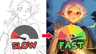 Here’s how to draw/paint FASTER if you’re slow 🏎️