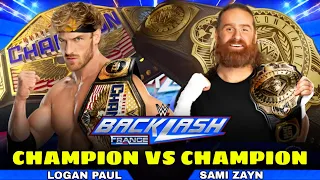 Logan Paul vs Sami Zayn (Champion vs Champion) Full Match WWE Backlash 2024 Highlights