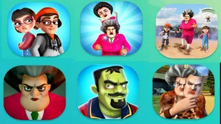 New Scary Teacher Stone Age, Scary Little Prankster, Clash of Scary Squad, Nick and Tani Funny Game