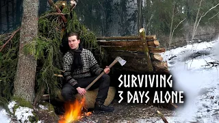 3 Day Winter Camping: Building a Complete Shelter from Start to Finish