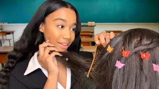 ASMR Girl With No Boundaries Plays With Your Hair In Class 💆‍♀️ Personal Attention ASMR Hair Play