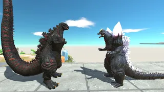 SHIN GODZILLA VS SPACE GODZILLA DEATH RUN - Animal Revolt Battle Simulator