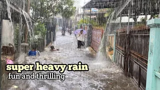 super Heavy rain and flooding my village | Get rid of insomnia and fall asleep to the sound of rain