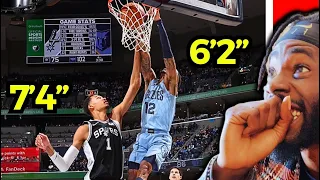 NBA dunks but the height difference gets increasingly larger | Reaction