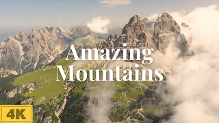 Mountains Nature Drone Video 4K | Relaxing Scenery | Calming Music | Aerial Nature Footage.