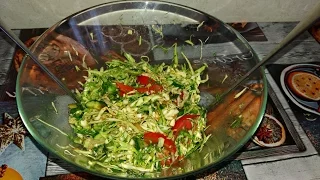 Салат из молодой капусты. Легкий Салат из Капусты. Весенний Вкусный салат из овощей