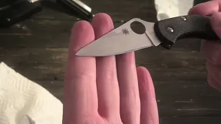 Using a precision adjust from worksharp to sharpen a Spyderco delica