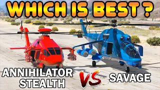 GTA 5 ONLINE : ANNIHILATOR STEALTH VS SAVAGE (WHICH IS BEST?) Ultimate HELICOPTER Challenge in GTA 5