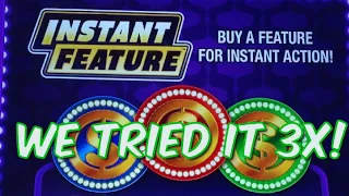 We Tried the INSTANT FEATURE on Coin Trio Piggy Burst Three Times! #slots #slotmachine #yaamava